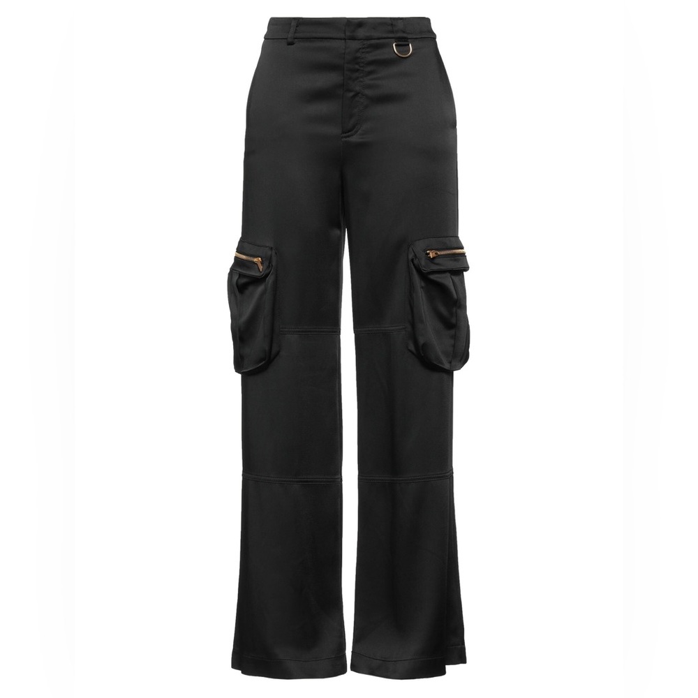 Blumarine Cargo Wide Leg Satin Pants NWT – Black, Size IT 44 (US 8)